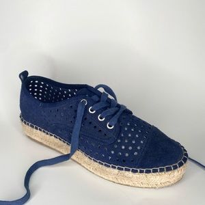 Navy Perforated J/Slide Espadrille Sneaker